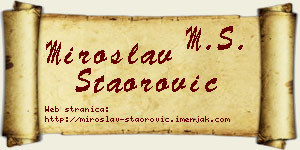 Miroslav Staorović vizit kartica